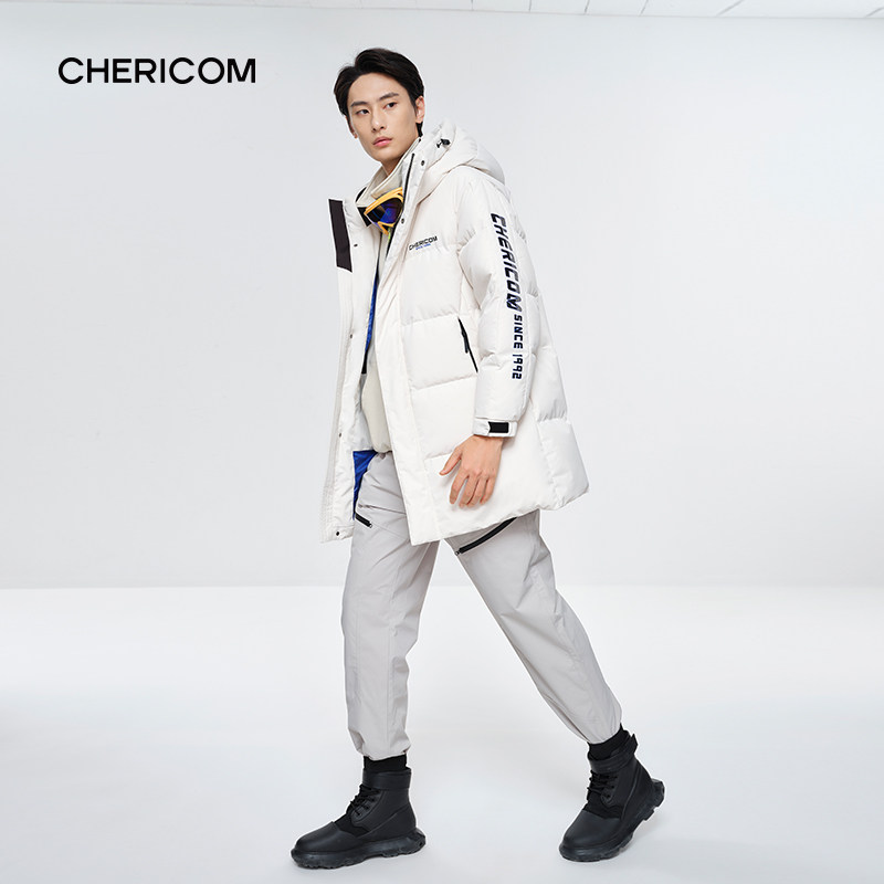 千仞岗正品冬季新款男士中长款羽绒服字母保暖厚外套Y299617Y