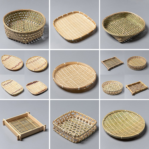 竹编水果盘子馒头筐果盘家用