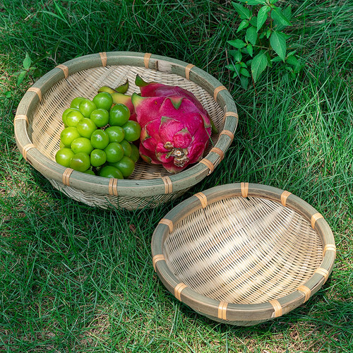 圆形竹编簸箕馒头筐箩