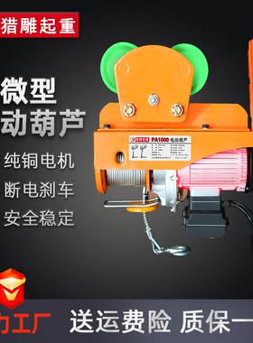 微型电葫220V家用起重吊机小型升小降提升PA200*12机钢丝绳芦电动