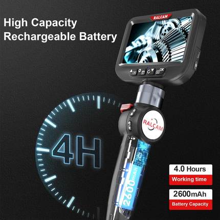 H4H406B06 Ip6晶7防水车B内窥镜4.3英寸液高清/2路铰接汽蛇孔镜摄