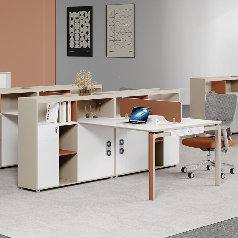 四位公桌员人工位咨询客服现代简办约专用职员桌椅组合工位屏风卡