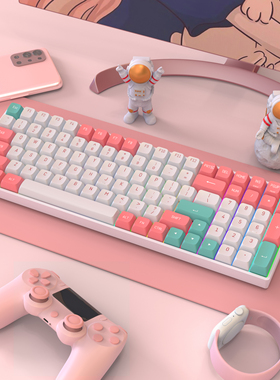 热拔插机械键盘RGB光佳达隆G黄PRO红银白轴无线有线蓝牙三模DK100