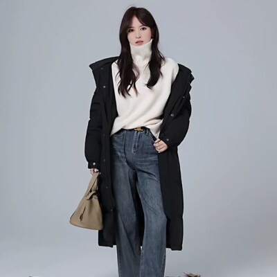 2026年新款【断码清仓】羽绒服凸乆鸟CV长男女超长过膝冬加厚宽松