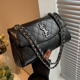 小香风翻盖菱格链条包包女款夏天设计感轻奢小众高级感单肩斜挎包