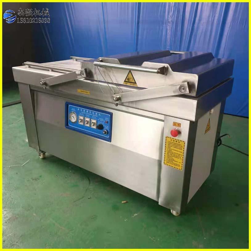 BZ大型连续玉米鸭蛋包装设备腊肠食品全自动摆盖双室真空包装机