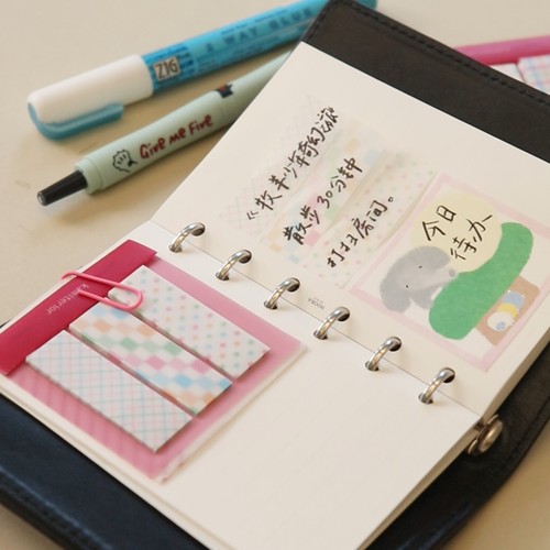 网汇鹅·Kamiterior彩色透明便签硫酸纸便携收纳随身带文件夹标记