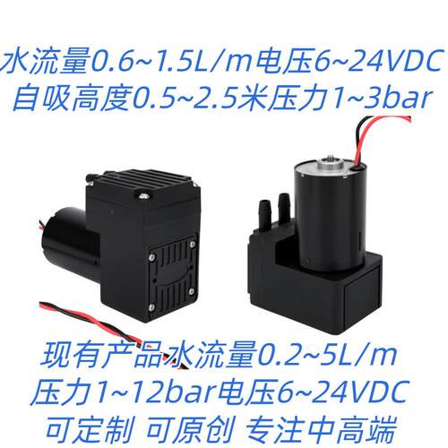 微型水泵无刷 1L 无刷直流水泵 12V24V 高温隔膜无刷泵循环水泵