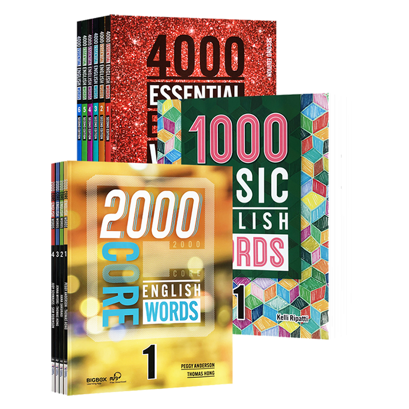 原版进口 1000Basic/2000core/4000essential english words 1/2/3/4/5/6级 小学初高中生常见英语核心词汇 外语课外辅导书 英文