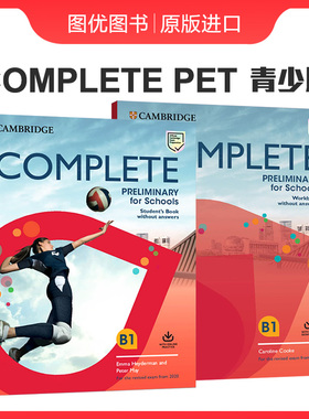原版剑桥英语PET考试教材青少版(2020考纲)Complete Preliminary  for Schools B1 学生书/练习册/教师书/真题集官方备考书 校园版