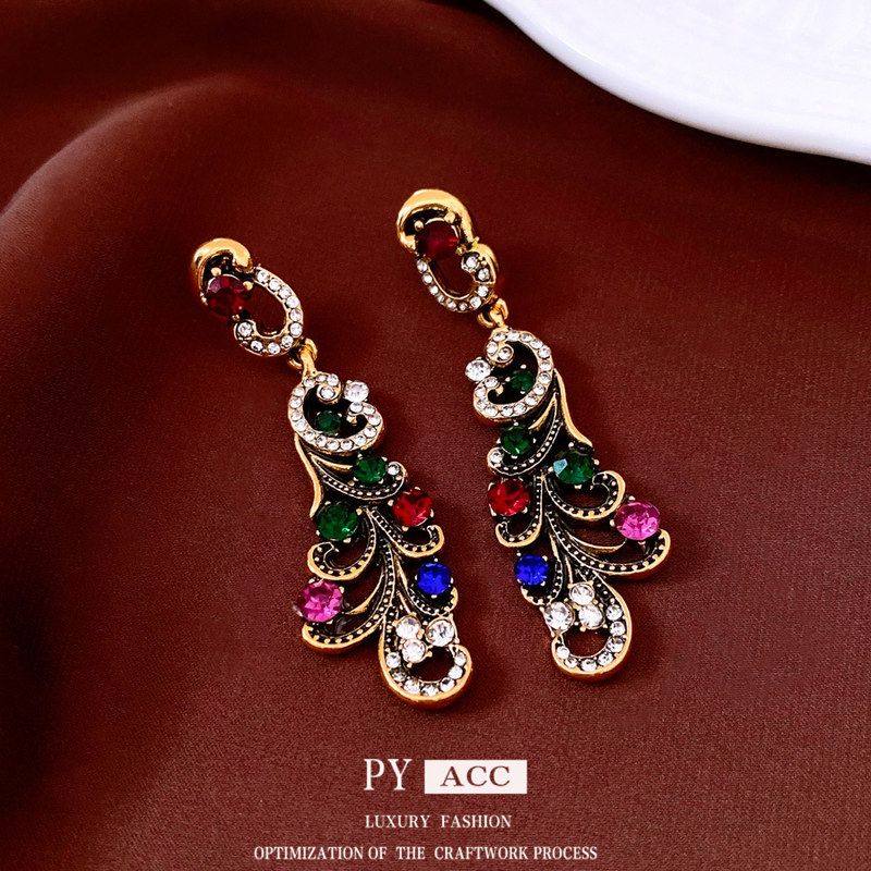 vintage复古耳环时尚轻奢百搭吊坠中古几何精致镶钻耳钉耳饰银针,饰品/流行首饰/时尚饰品新,耳环,淘宝优惠券,粉丝福利购,淘宝优惠卷