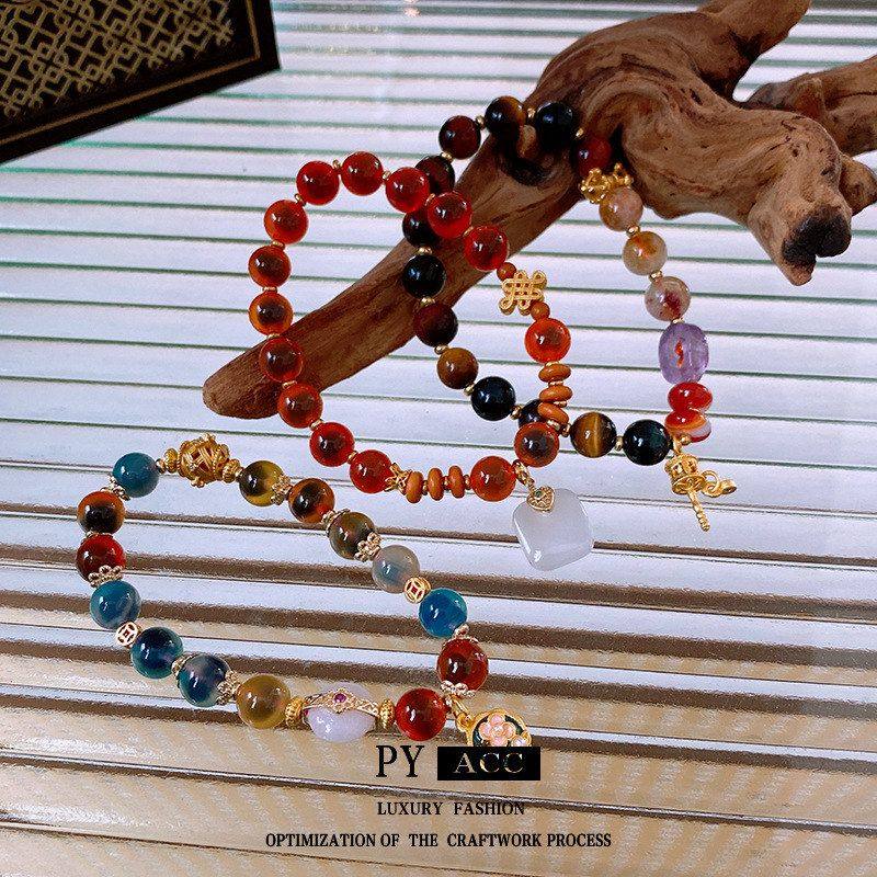 手链珍珠手链国潮高高级感女版本玛瑙锆石新中式百搭批发小众手饰