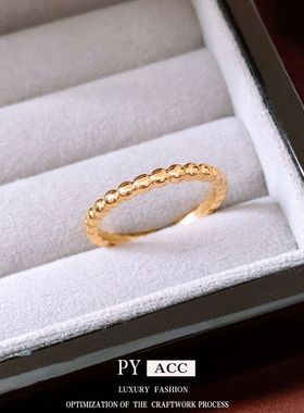 戒拼接真金食指高级感电镀个性