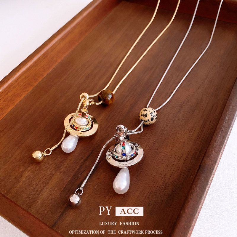 复古轻奢风项饰女项链毛衣链设计