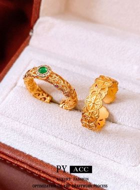 电镀戒印花24kvintage圆形设计