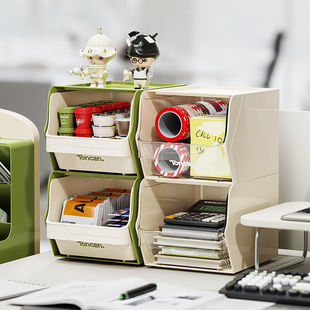 家用收纳盒收纳零食架可叠加办公室茶水间多功能咖啡茶包置物架子