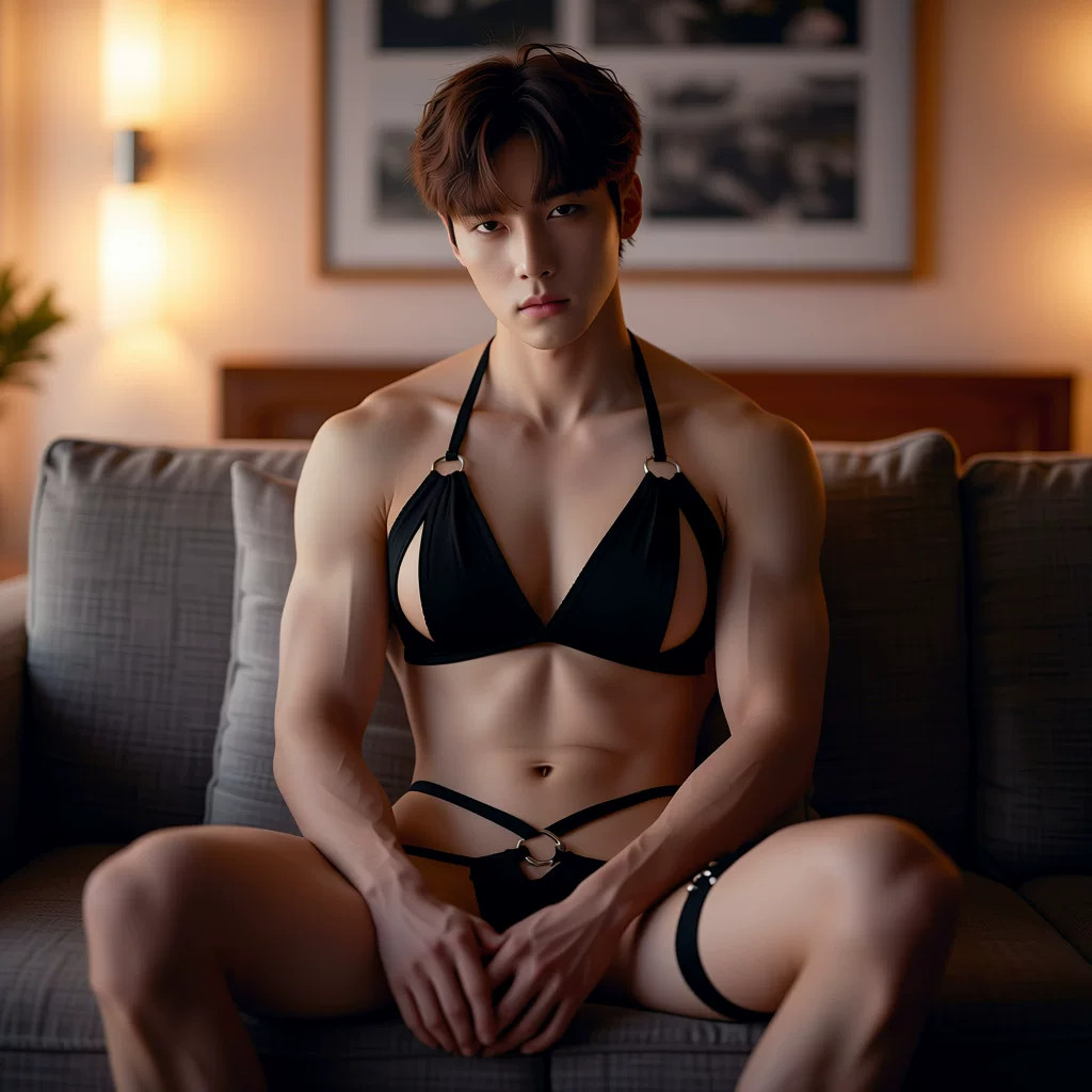 Pure and Sexy Men's Cut-Out Sensual Bra Set, Brothers Highlight Bust Size and Push-Up 2026 New Arrival