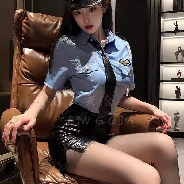 性感cos女警制服套装夜场角色扮演警官纯欲主播秘书空姐装cosplay