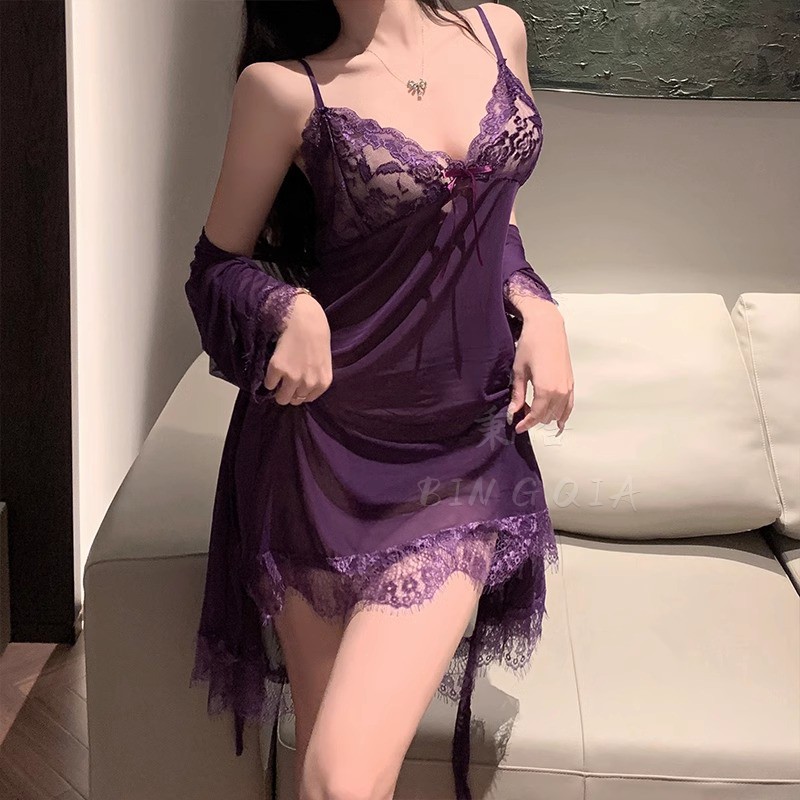纯欲风高级感冰丝吊带睡裙女款夏季性感火辣2025新款夏天薄款睡衣