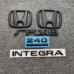 车标 240TURBO 适用于本田型格黑色车标 型格INTEGRA前后车标