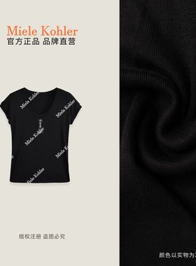 Miele Kohler【黑巧魅影】夏季新款莱赛尔十字架百搭T恤MKAX69181