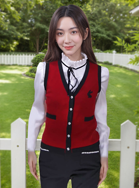 Miele Kohler夏季新款高级时尚百搭经典红色背心上衣女MKKQ36941