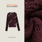 新款 轻奢简约纯色镂空女针织衫 MKAQ1A129 秋季 澳门小源同款