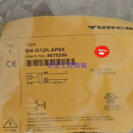 [汇生工控]Bi2-G12K-AP6X全新原装正品图尔克传感器TURC