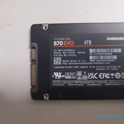 三星870EVO 4TB固态硬盘，V-NAND技术，性能稳定