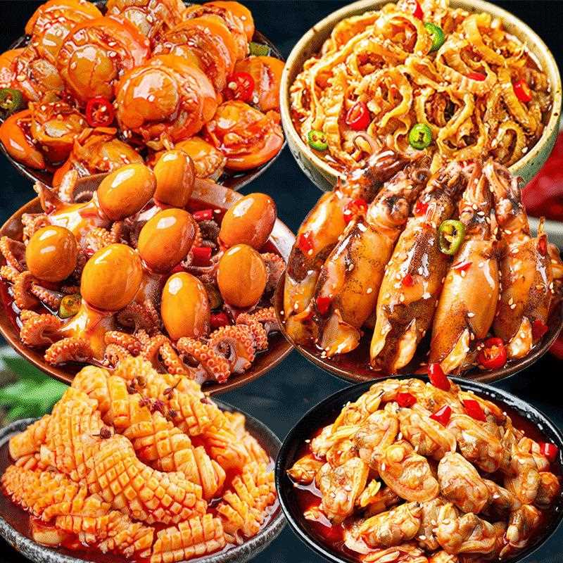 八爪鱼大爆头麻辣海鲜熟食即食香辣鱿鱼须网红章鱼足零食小吃下饭