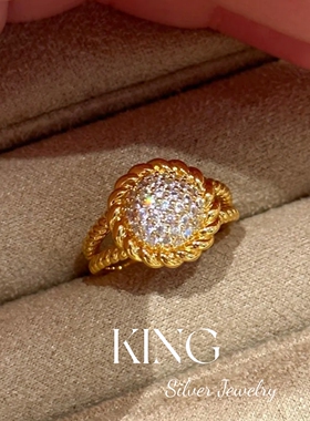 king银饰珠宝S925复古太阳花戒指