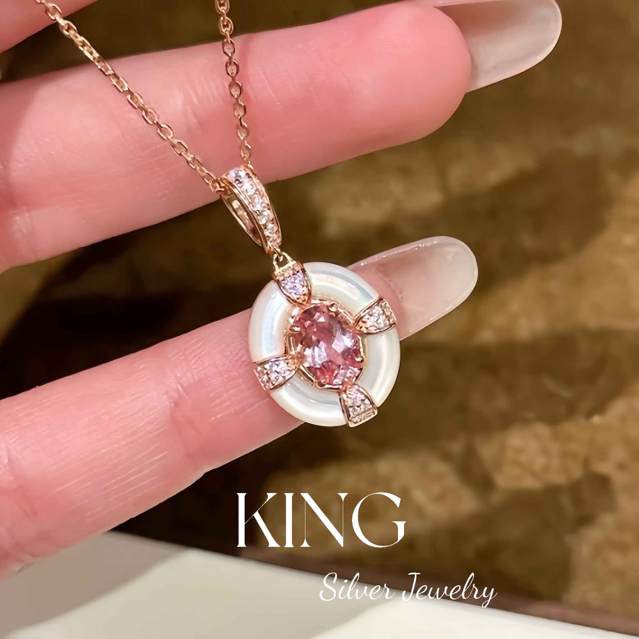 king银饰珠宝培育帕帕拉恰项链