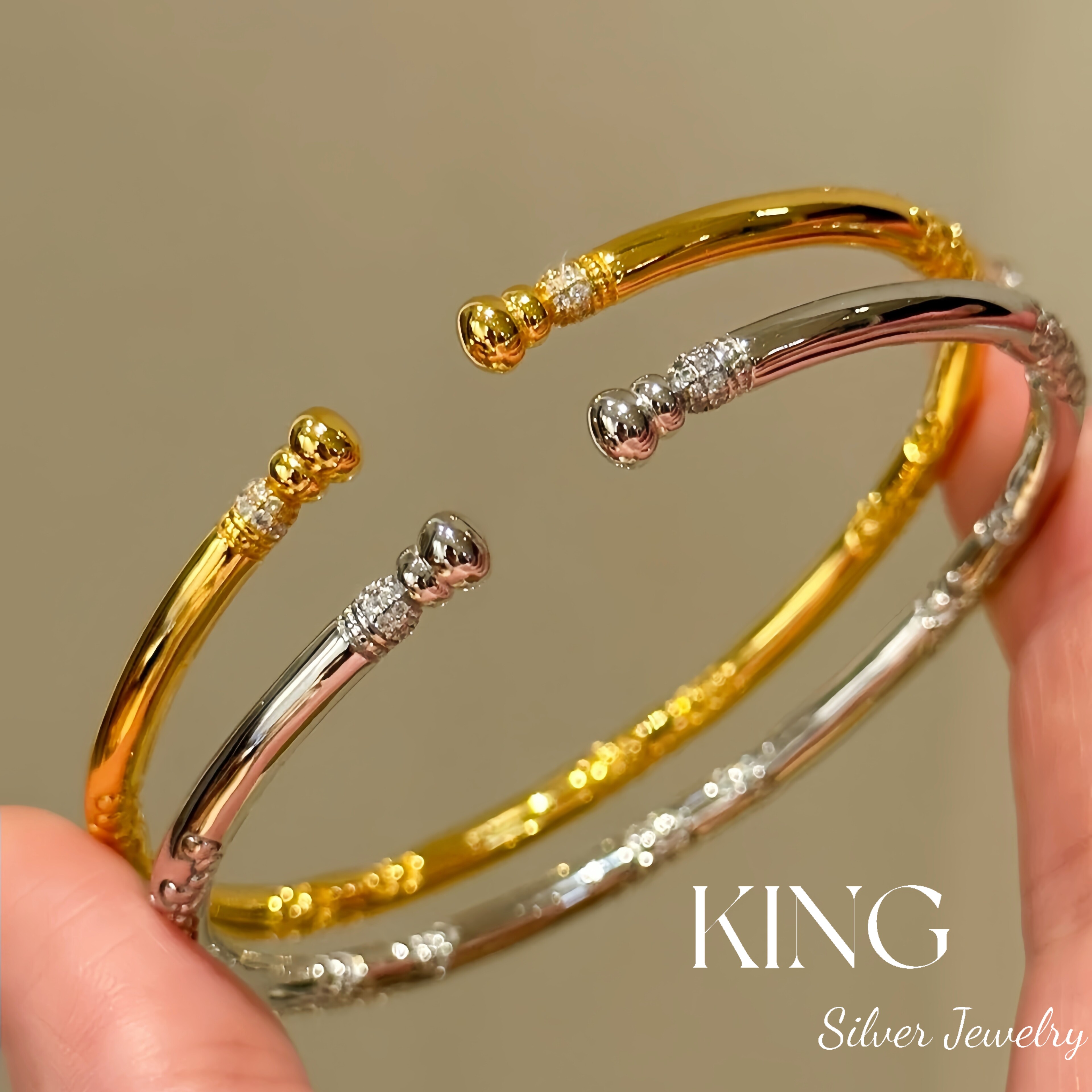 king银饰珠宝S925银时髦小手镯