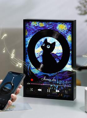 壁画音箱猫咪蓝牙音响相框壁画黑胶画装饰乔迁礼品生日新年周年纪