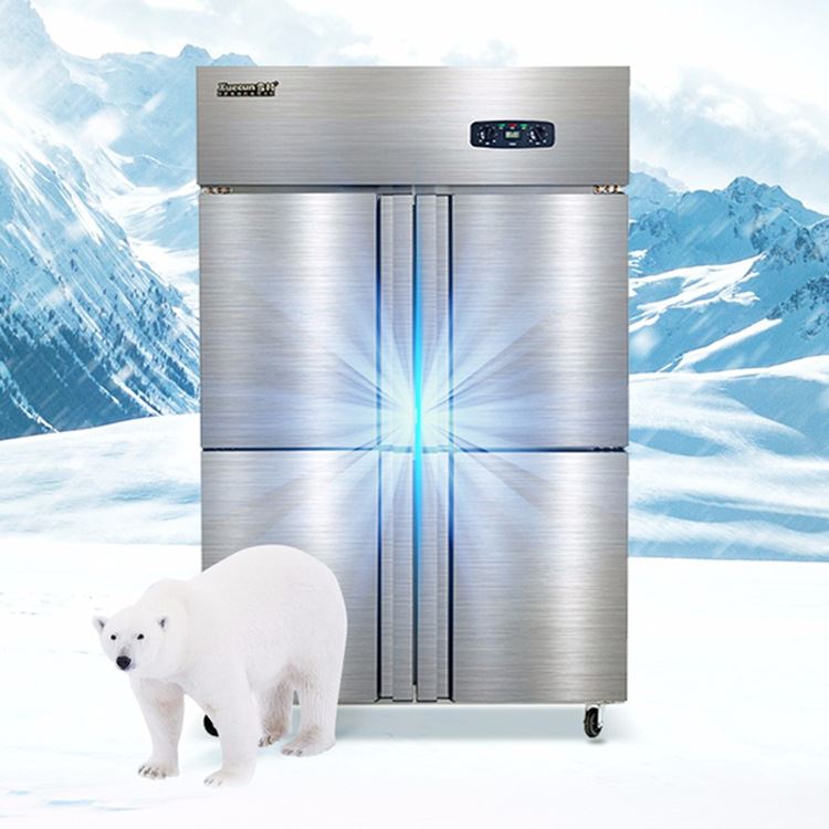 雪村四门厨房冰箱 立式商用厨房冷藏冷冻保鲜柜 800双温4门冰柜