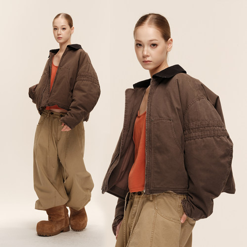 COZYDOLL巴恩风廓形弯刀袖羽绒服