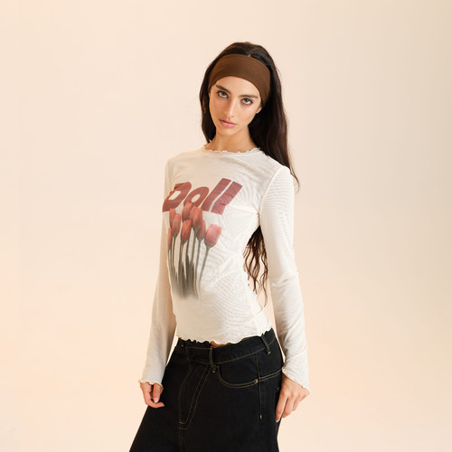 Cozydoll郁金香印花长袖T恤