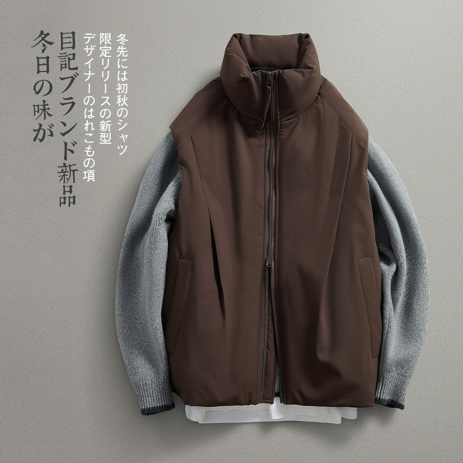 冬季日系90白鸭绒立领马甲男