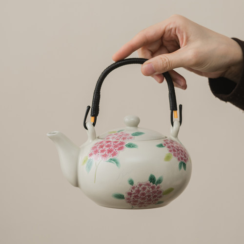 汝窑茶具提梁壶套装大容量家用冷水壶办公室会客轻奢中式陶瓷茶壶