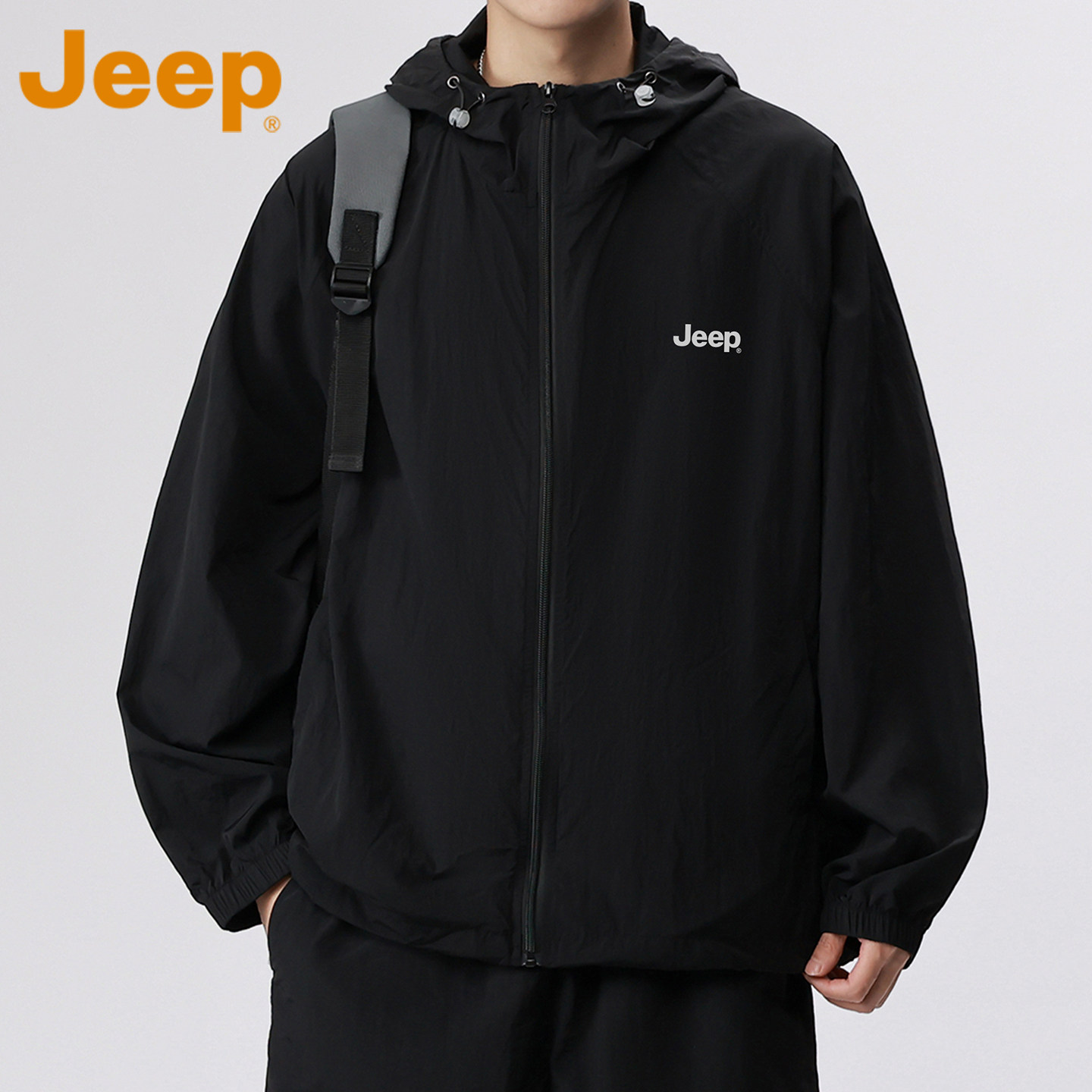 JEEP吉普薄款冰丝防晒衣男士2026年秋季户外登山透气速干夹克外套