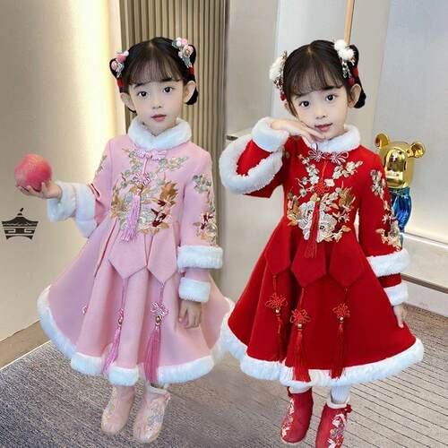 秋冬中国风拜年服儿童加绒冬季古装宝宝