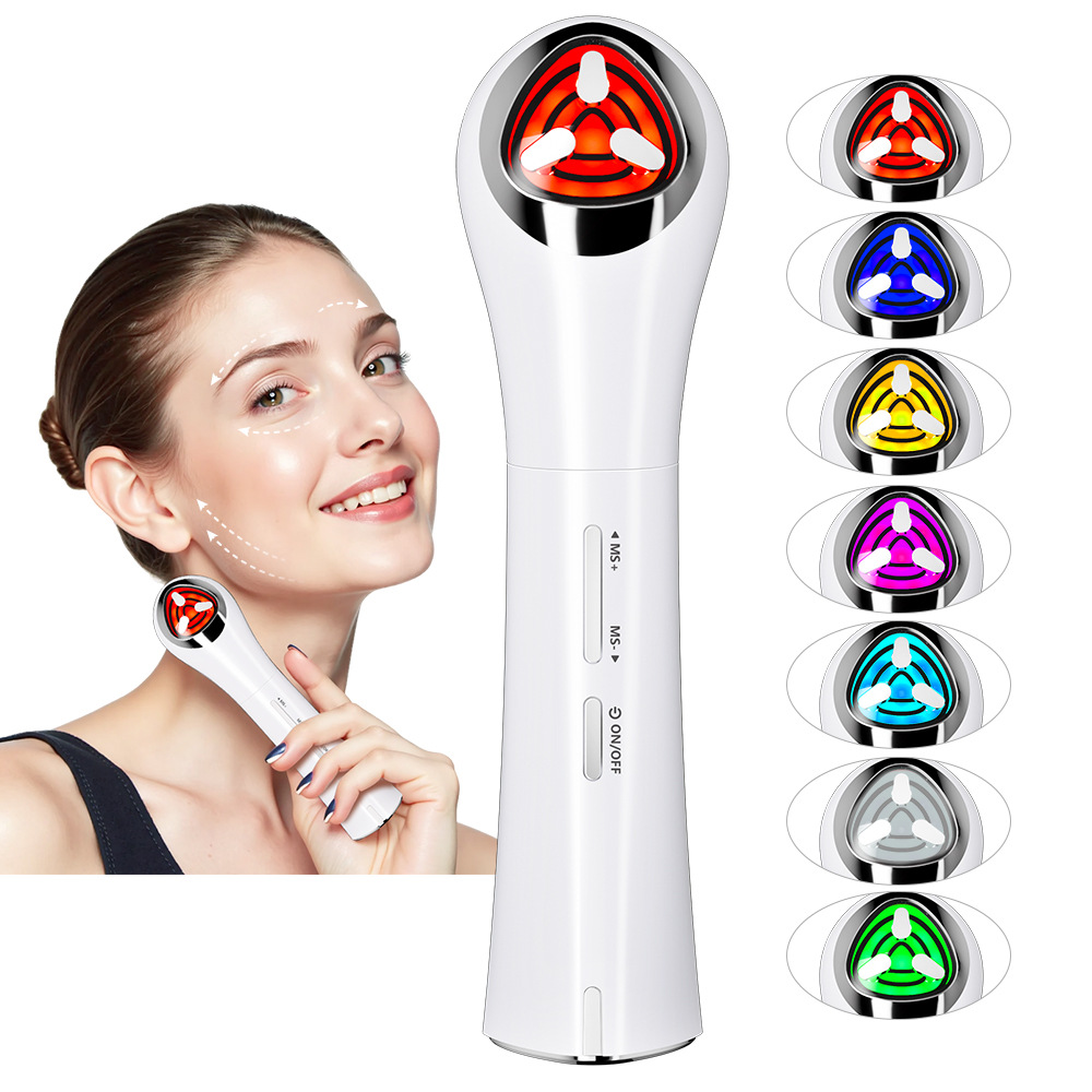 美容仪脸部提拉紧致神器面部抗衰瘦V脸家用红蓝光祛痘精华导入仪