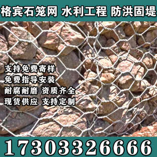 四川资阳石笼网格宾网铅丝石笼网固滨笼防汛石头笼堤坝护坡绿滨垫