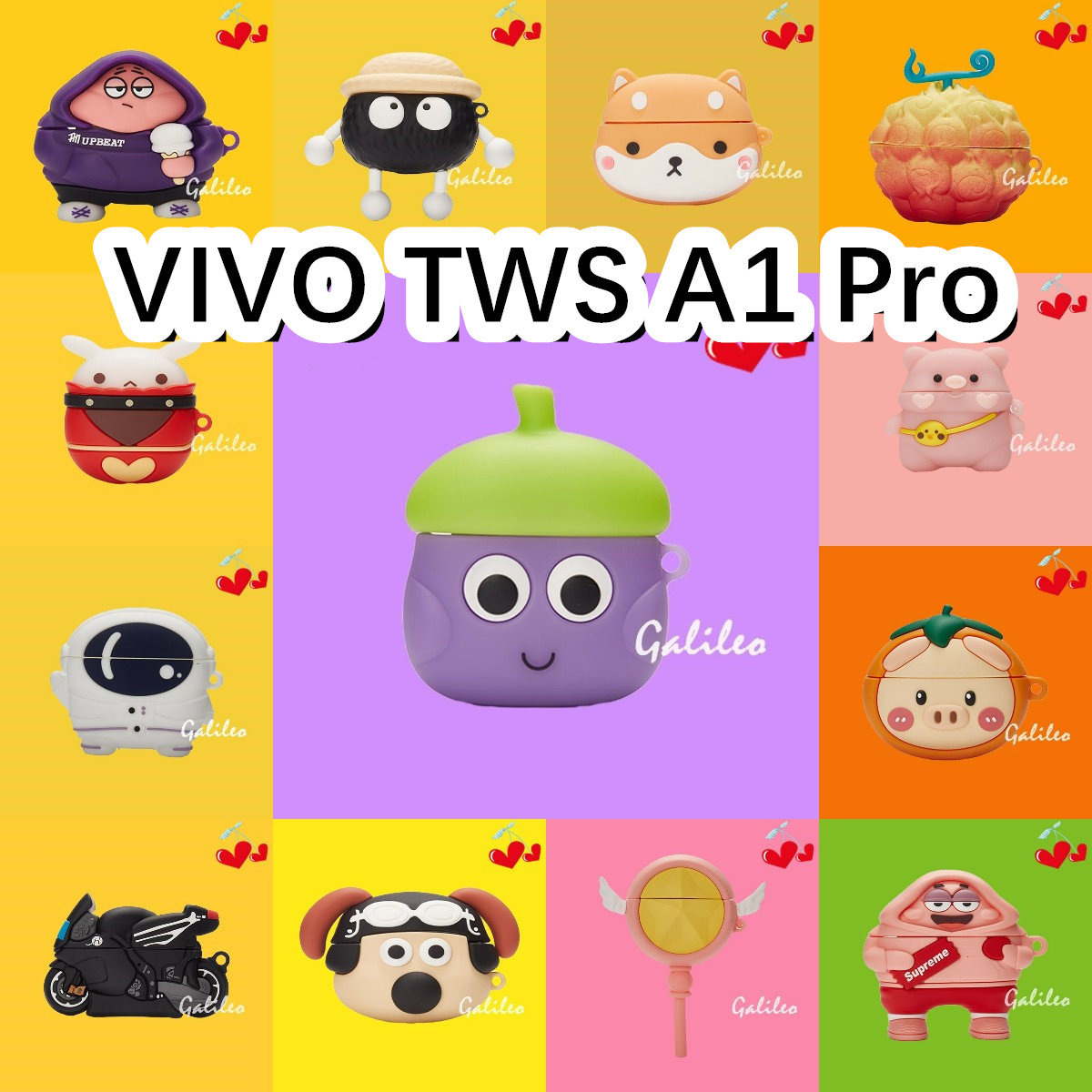 适用于VIVO TWS A1 Pro耳机套卡通纯色保护套硅胶软壳无线蓝牙耳机壳防摔情侣潮充电仓盒子