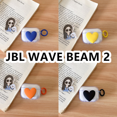 适用于JBL WAVE BEAM 2耳机套透明DIY手作桃心保护套防摔可爱