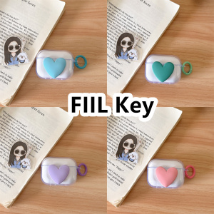 适用于FIIL Key耳机套透明DIY手作桃心保护套防摔可爱