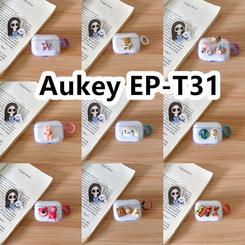 适用于Aukey EP-T31耳机套透明DIY手作经典卡通保护套防摔可爱