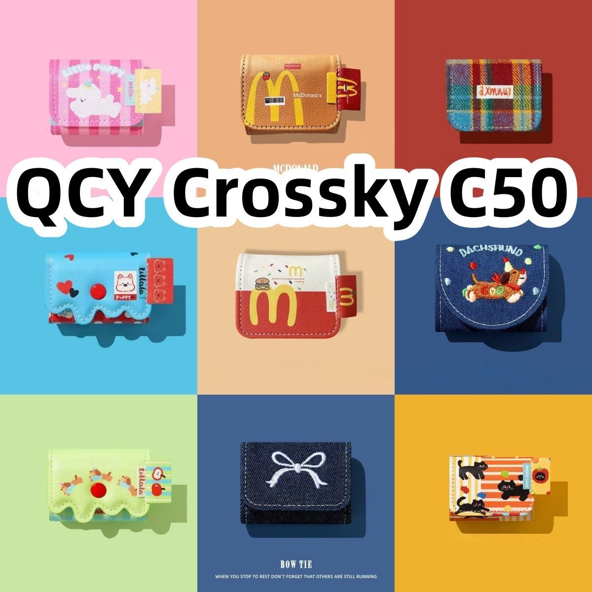 适用于QCY Crossky C50耳机套一体翻盖皮套保护套防摔图片