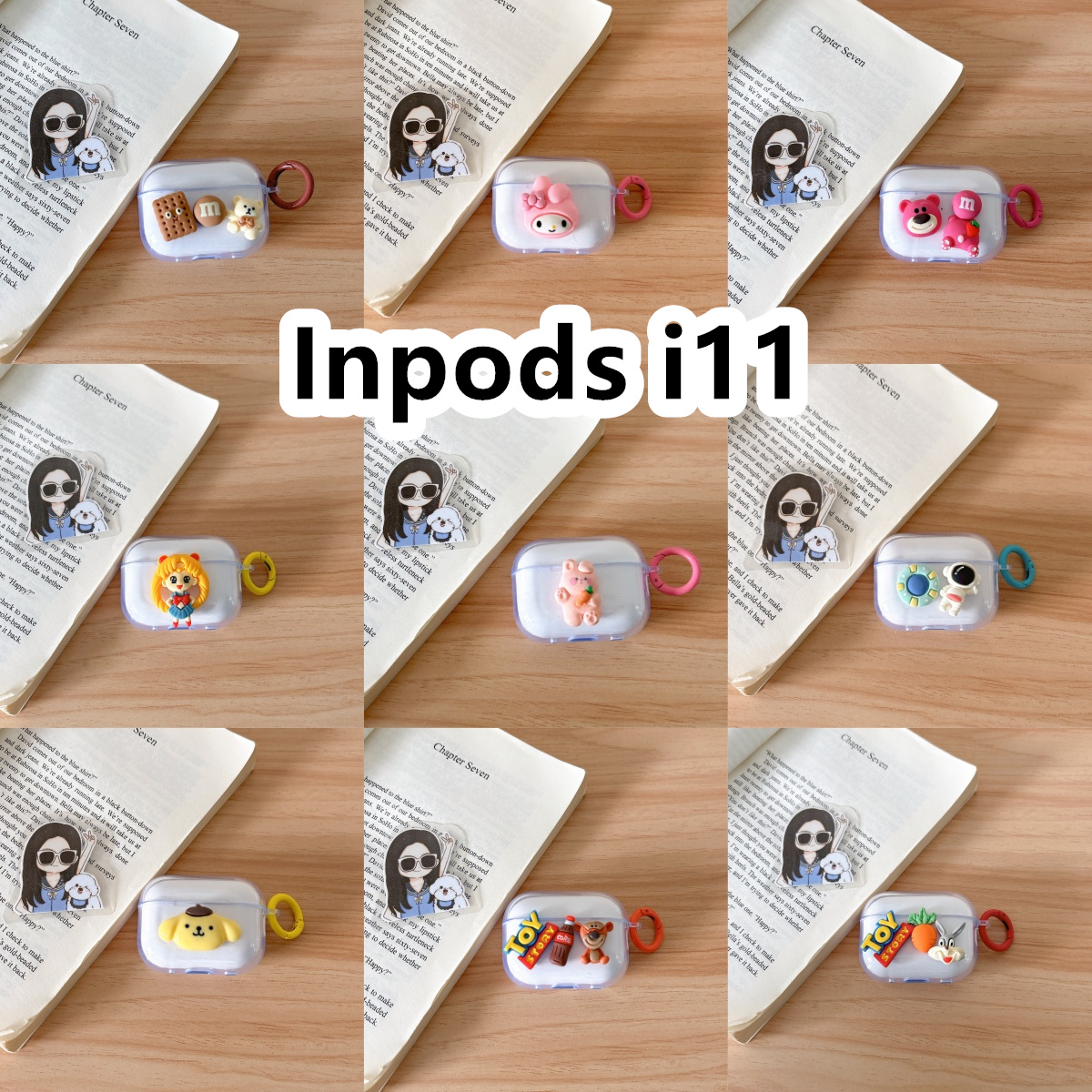 适用于Inpods i11耳机套透明DIY手作经典卡通保护套防摔可爱