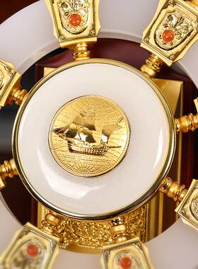 时来运转领航舵摆件中式办公室桌面工艺品领导高档公司开业礼物